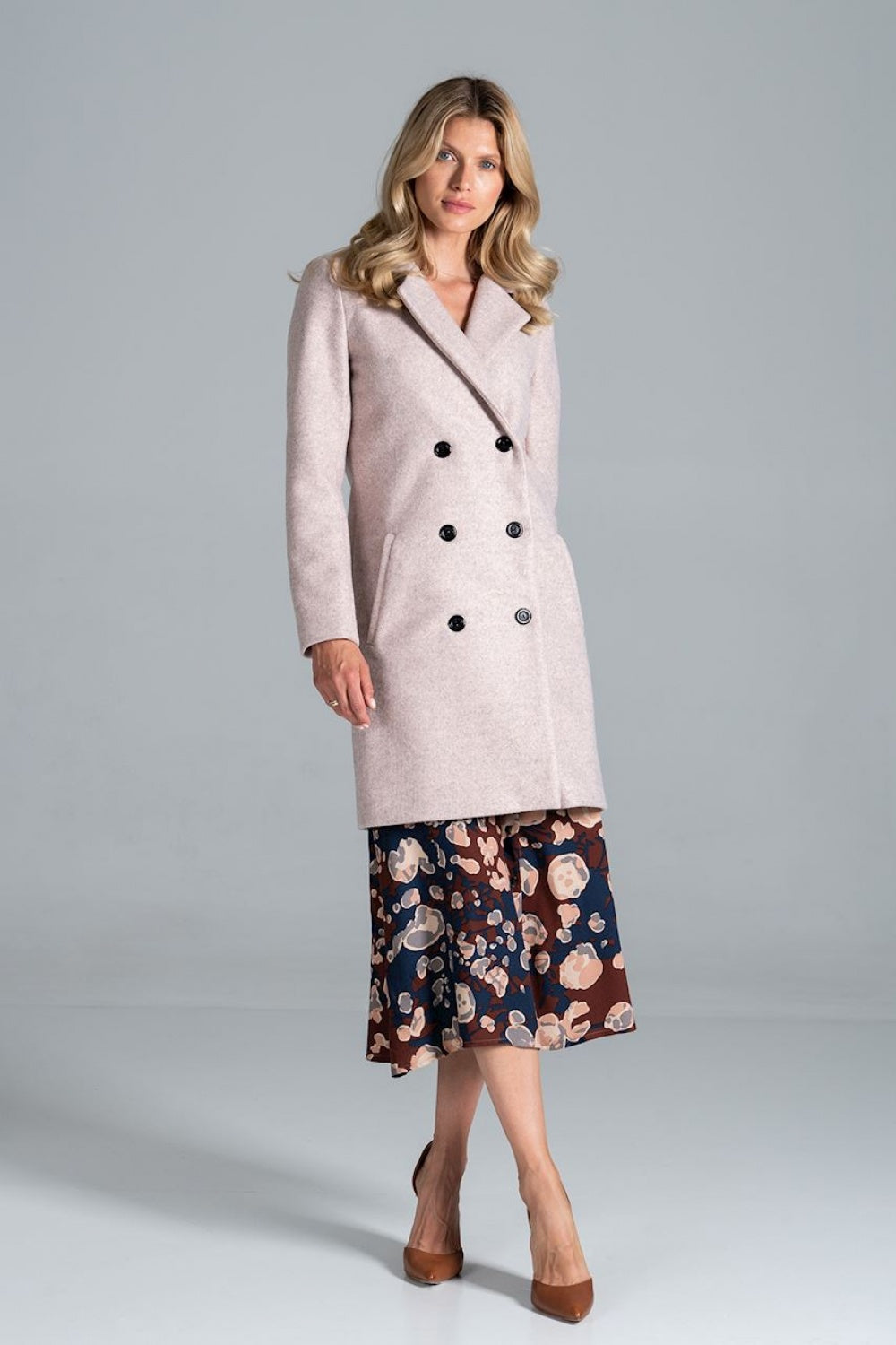 Pink Melange Coat
