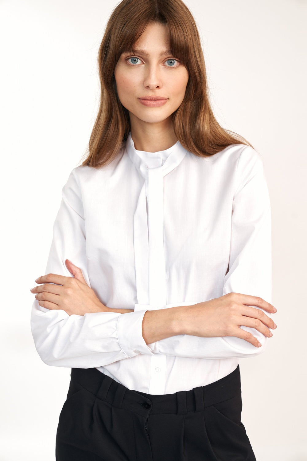 z wiązaniem pod szyją K White Long sleeve shirt