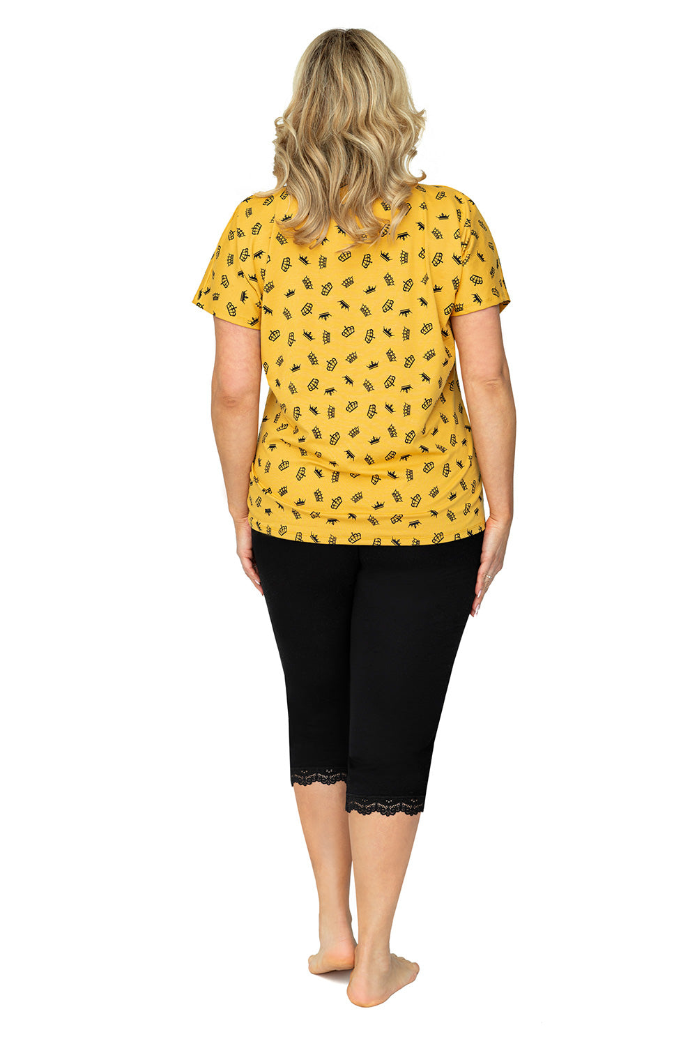 Plus Size Musztard Pyjama