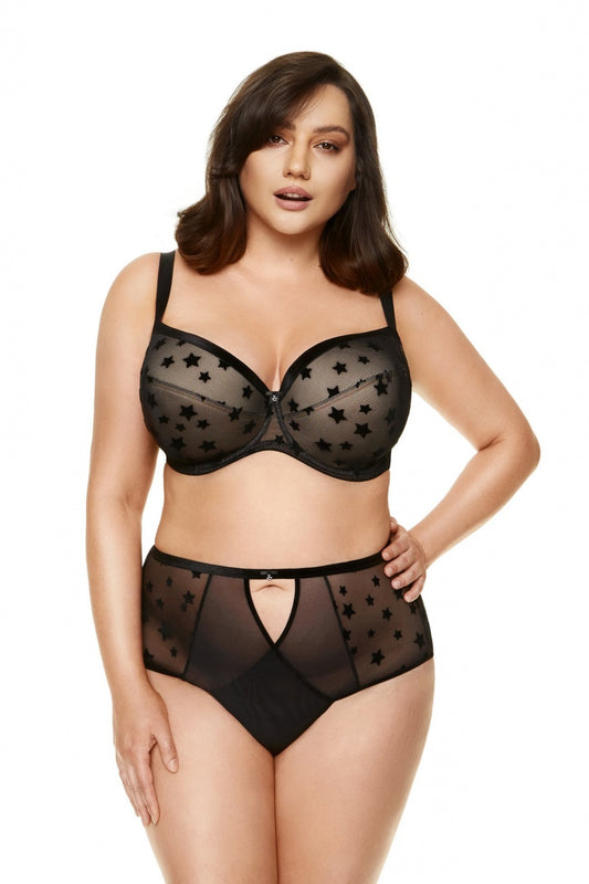 B Black Beige Padded bra