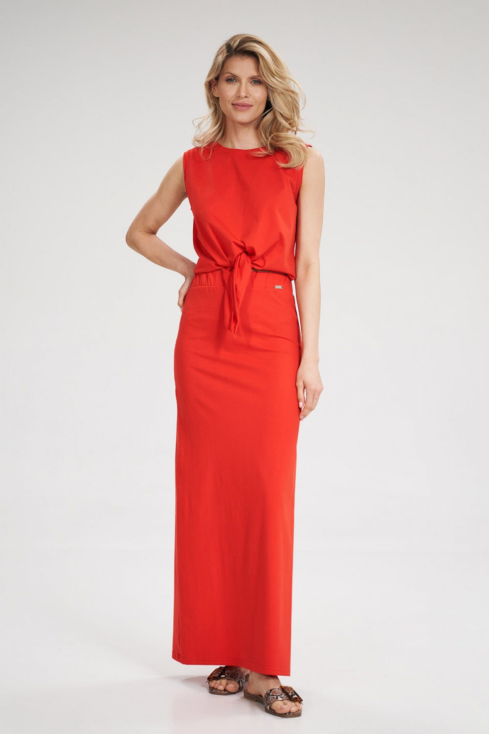 Red Long skirt
