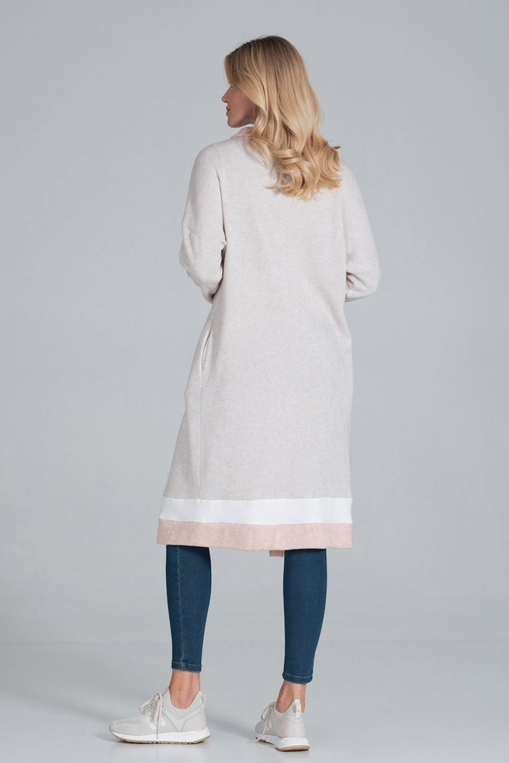 Beige Pink White Cardigan