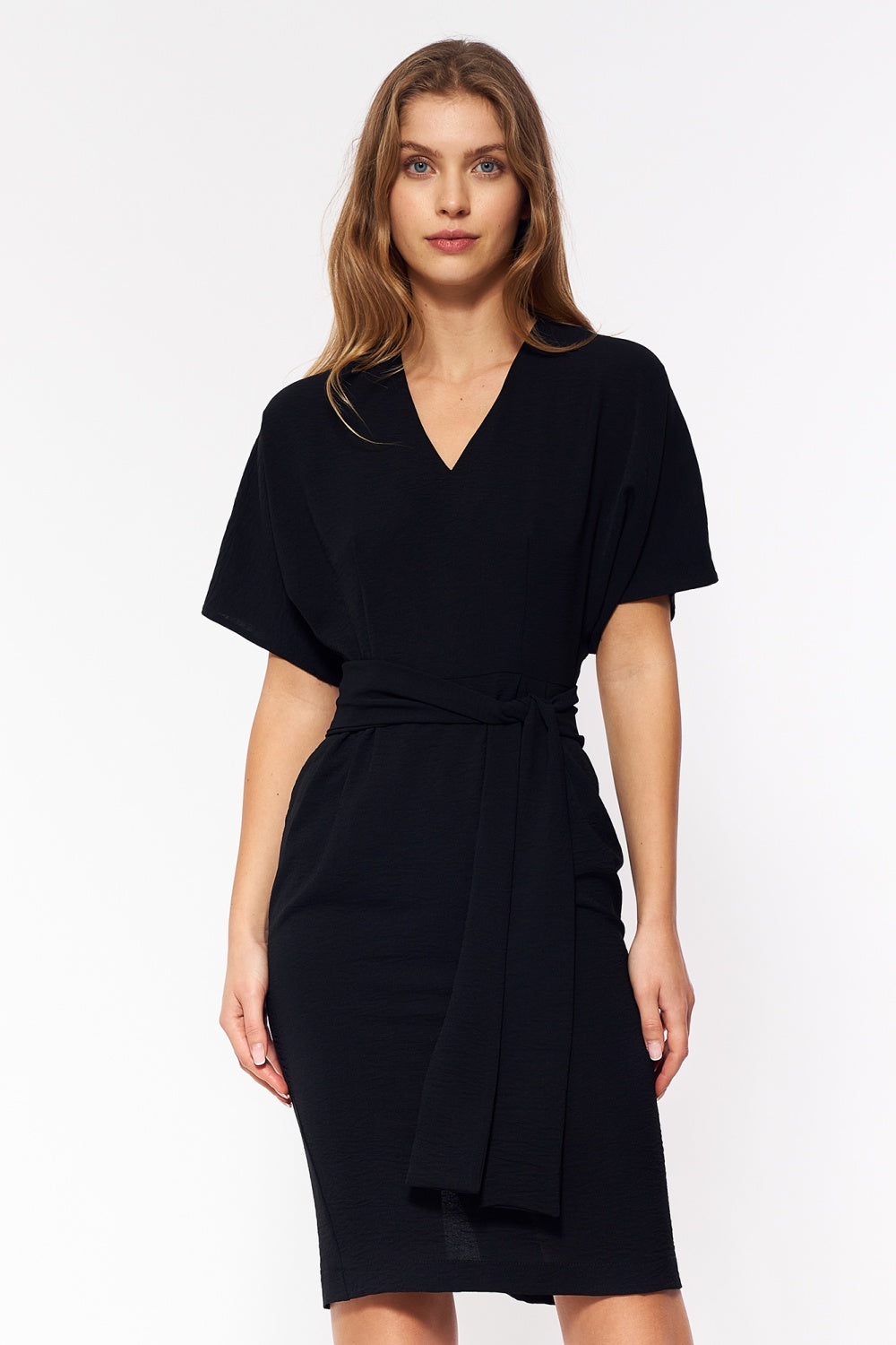 sukienka z wiązaniem w pasie S Black Daydress