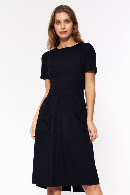 sukienka bez pleców S Black Daydress