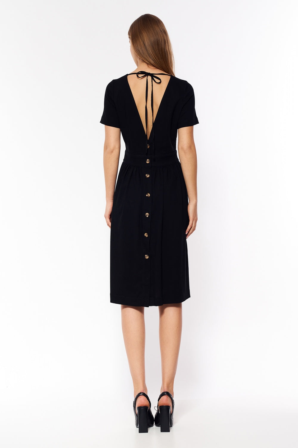 sukienka bez pleców S Black Daydress