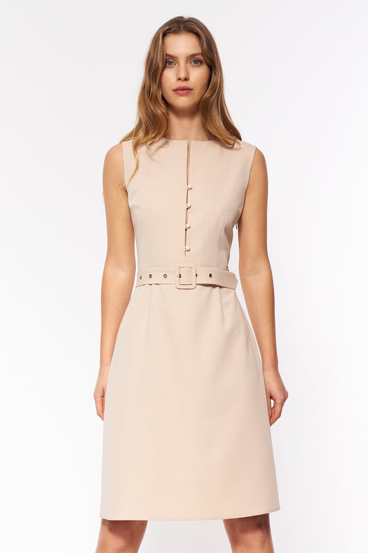 sukienka bez rękawów S Beige Daydress