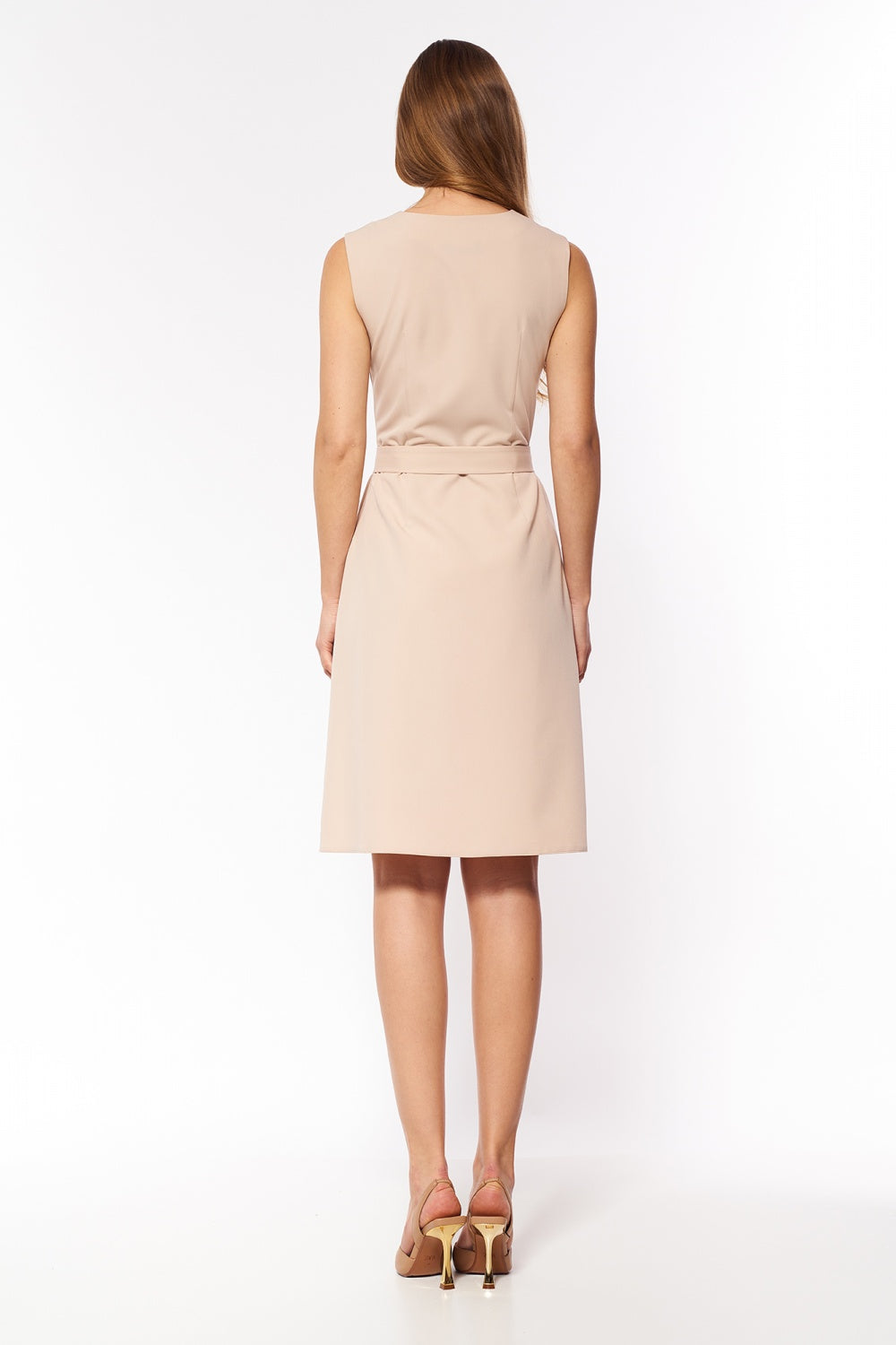 sukienka bez rękawów S Beige Daydress