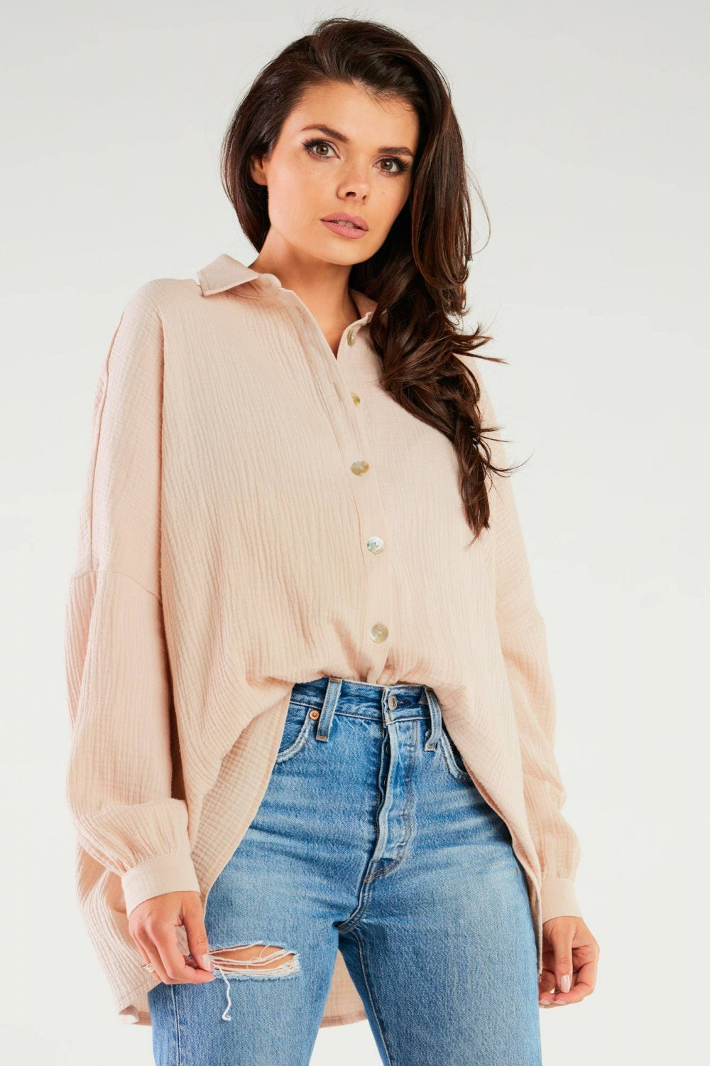 Beige Long sleeve shirt